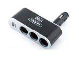 Розгалужувач трійник прикурювача с USB "Carlife"CS302"