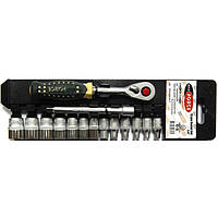 Набор інструментів  14ед.1/4" 6гран.(4-14мм+трещ24Т+ удл.100мм) "Rock Force"  RF-014-5MSA