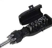 Викрутка + насадки 18шт. (+) "TOOLwiz"QC002 Чорна (5010)