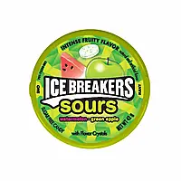 Леденцы Ice Breakers Sours арбуз и яблоко без сахара 42 г