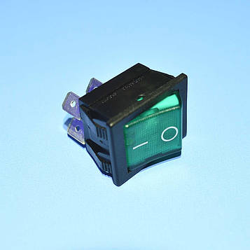 Вимикач 220В AE-C1553ALBG3 (IRS201) зелений 2-групи ON-OFF Arcolectric