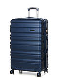 Валіза Франція велика L синя 76х49х29+5см/110л/4.2кг/Worldline 628, фото 2