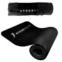 Килимок для йоги та фітнесу + чохол 4yourhealth Fitness Yoga Mat 0132 (180*61*1см) Чорний СКИДКА