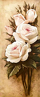 Алмазная вышивка. Набор "Винтажные белые розы" 35*85 см, полная вышивка, 35 цветов
