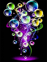 Алмазная вышивка. Набор "Радужные пузыри" 40*52 см, полная выкладка, 25 цветов