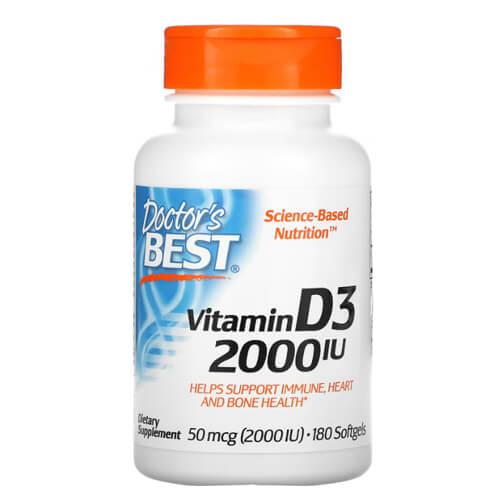 Вітамін D3, Doctor Best Vitamin D3 2000 IU 180 капсул