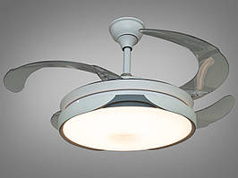 Люстра-вентилятор із пультом у дитячу кімнату, колір білий, 28 W на 4 м2 6882-LS