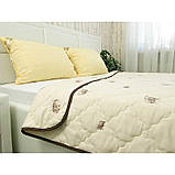 Ковдра вовняна літня 200х220 "Wool Sheep" у мікрофібрі молочна (322.52ШКУ) Якісні тонкі ковдри, фото 7