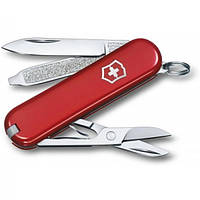 Компактний швейцарський ніж-брелок CLASSIC SD 58 мм/2 шари/7 функцій/червоні накладки/ножиці (блістер)