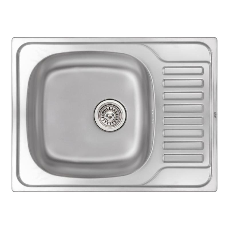 Кухонна мийка Qtap 6550 dekor 0,8 мм (QT6550MICDEC08)