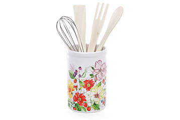 Керамічна підставка для кухонного приладдя, 9.5*14см, колір - білий