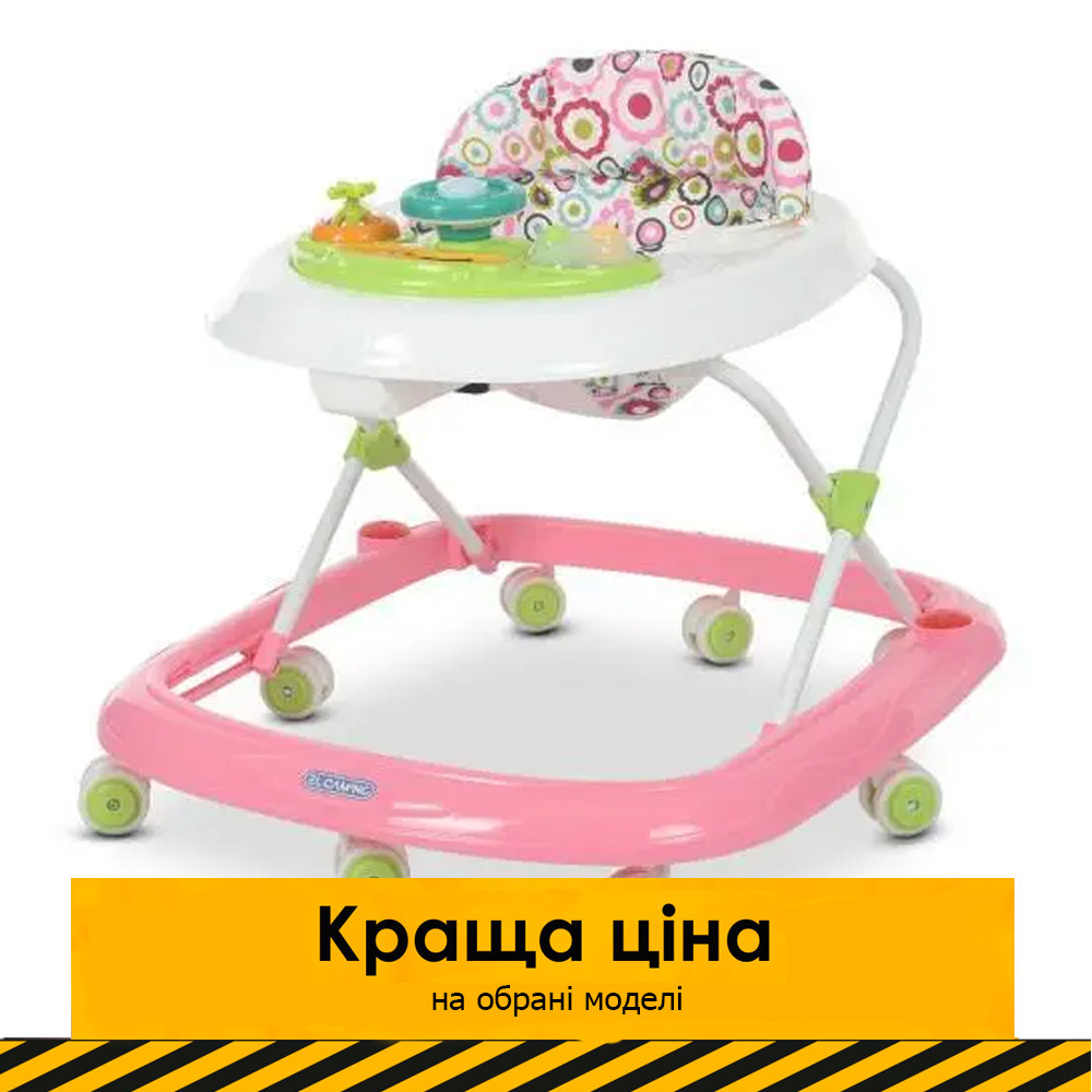 Ходунки дитячі (звук, світло, кермо) EL CAMINO Happy ME 1049 Pink Рожеві