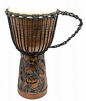 Барабан джембе резной дерево с кожей (50х27х27 см) ShamanShop 29415