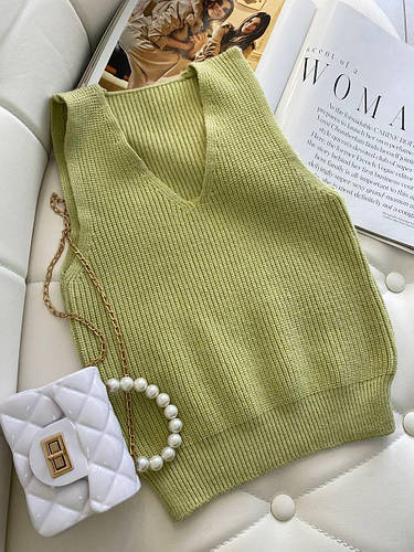 Купить Жилетка вязаная Салатовая 26021 38, Салатовый, Для девочек ...