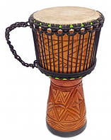 Барабан джембе резной дерево с кожей (50х27х27 см) ShamanShop 29415F