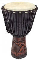 Барабан джембе резной дерево с кожей (50х27х27 см) ShamanShop 29415G