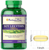 Соевый лецитин Puritan's Pride Soy Lecithin 1325 mg 250 softgels
