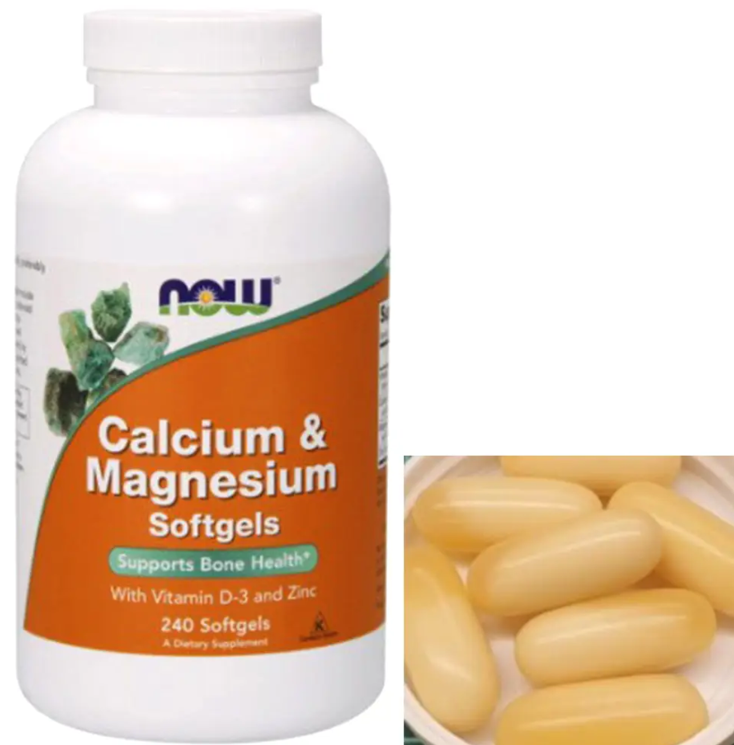 Кальцій магній цинк Д3 NOW Calcium & Magnesium with vit. D and Zinc 240 гел капс