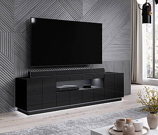 Тумба 2Д1Ш для ТВ RTV Reja 150 чорний глянець Cama meble