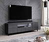 Тумба 2Д1Ш для ТВ RTV Reja 150 графіт глянець Cama meble, фото 3