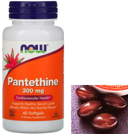 Пантетин Now Foods Pantethine 300 mg 60 капсул Вітамін В5, фото 1