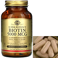Биотин (витамин В7) Solgar Biotin 5000 mcg 100 капсул