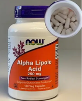 Альфа-ліпоєва кислота NOW Alpha Lipoic Acid 250 mg 120 капс, фото 3