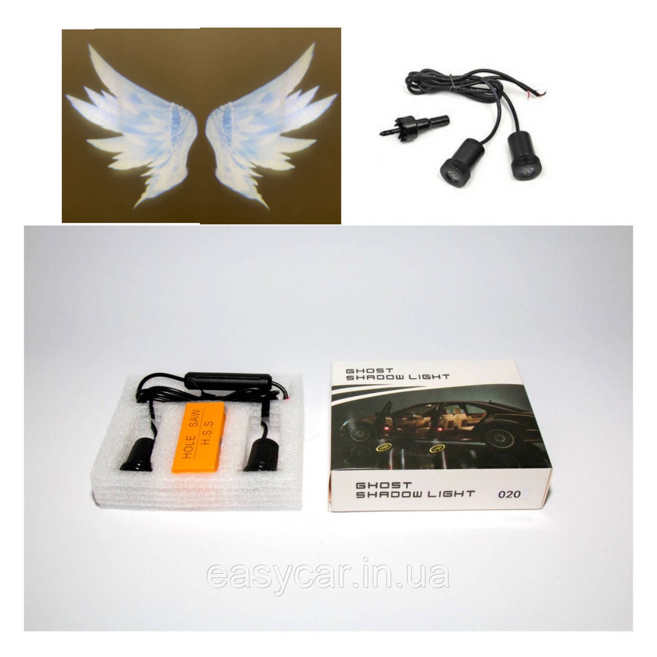 Логотип підсвічування двері Універсальні крила Lazer door logo Wings