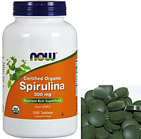 Спирулина NOW Spirulina 500 mg organic 500 таб