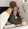 Модна жіноча коричнева сумка Louis Vuitton 3 в 1 Луї Вітон, фото 2