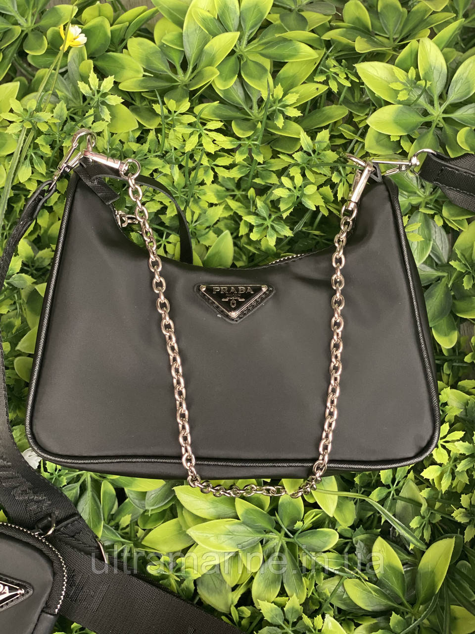Модна жіноча стильна сумка Prada 2 в 1 Прада