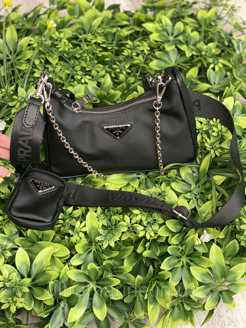 Модна жіноча подвійна сумка Prada