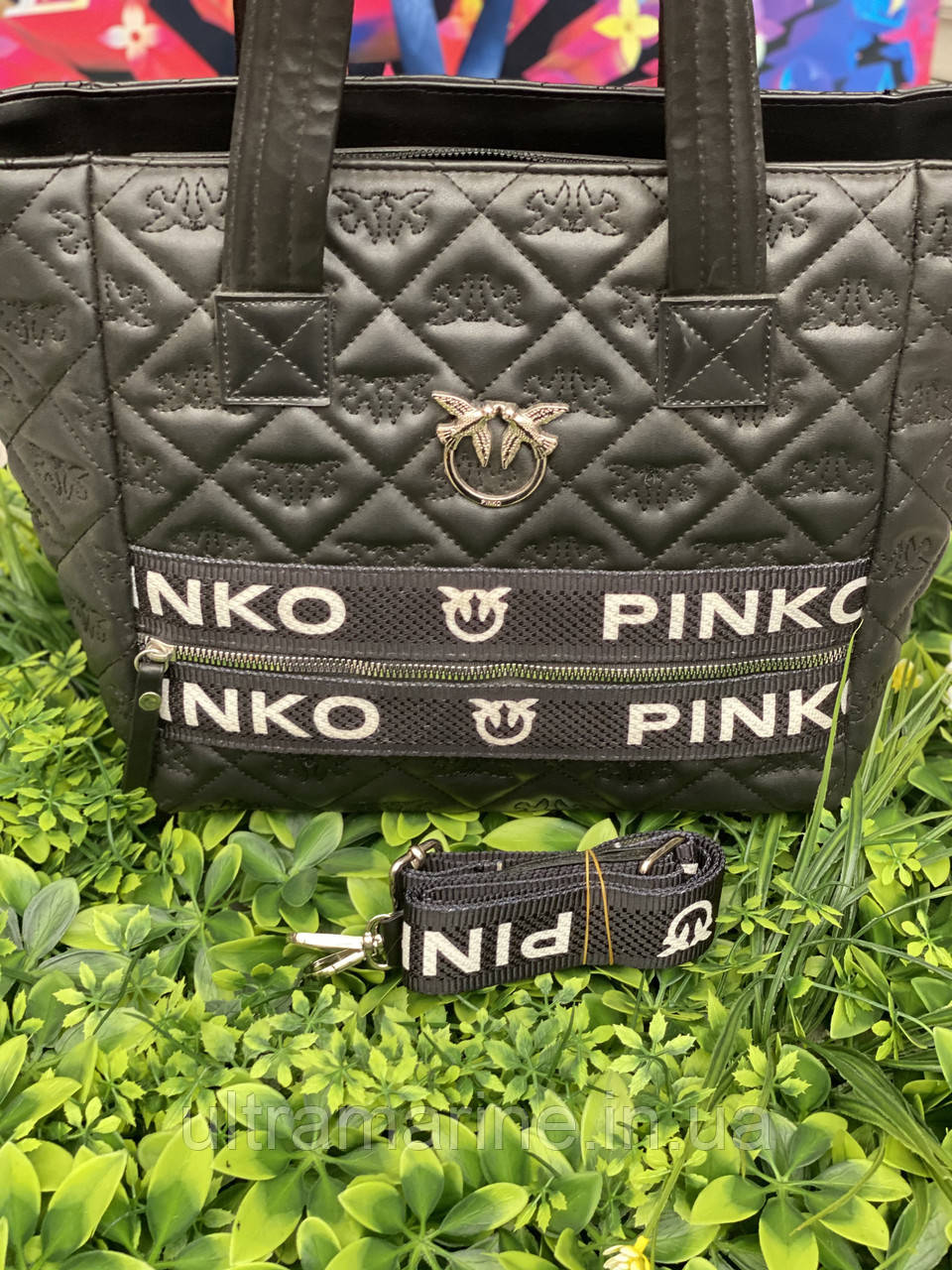 Жіноча модна чорна сумка Pinko Пінко
