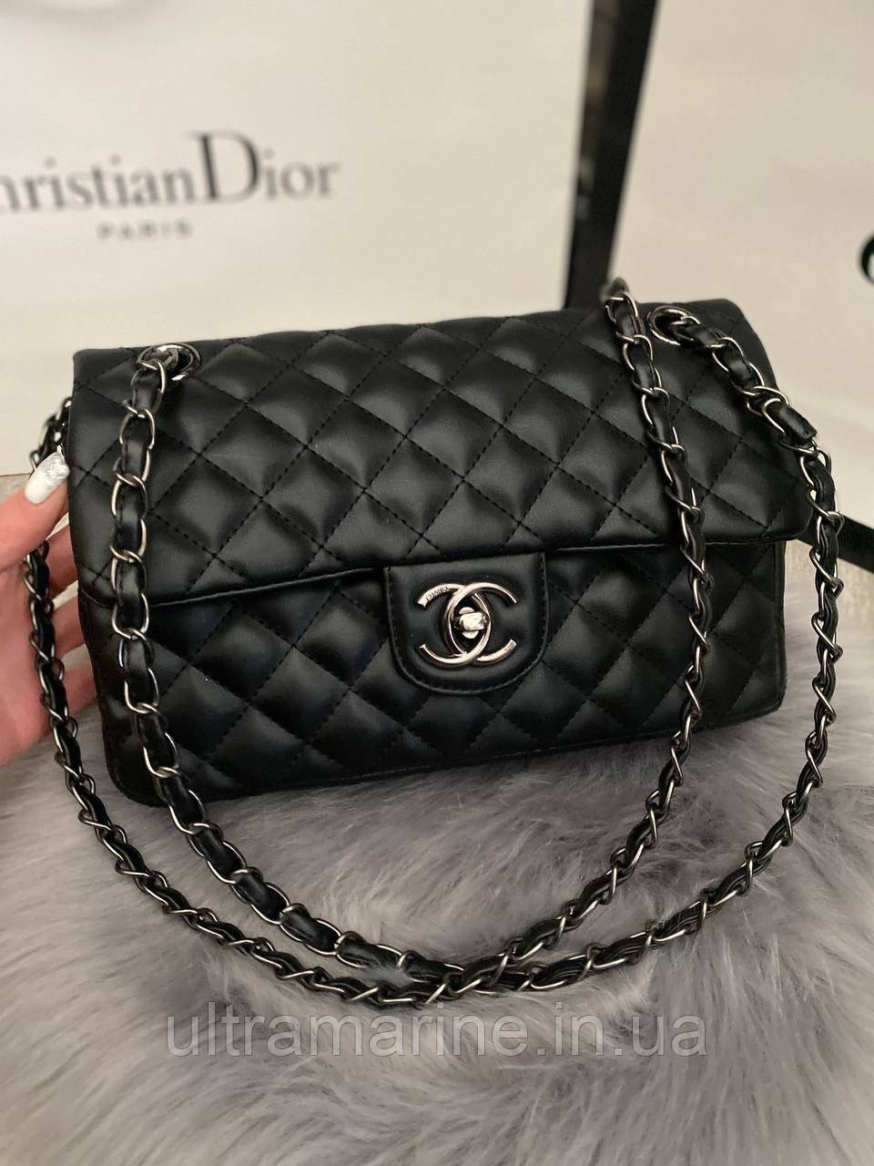 Модна жіноча чорна сумка Chanel Шанель