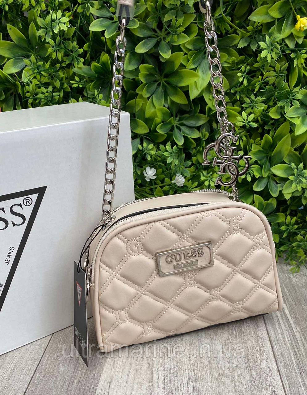 Жіноча сумка Guess 18x20 см (качана копія бренду Гесс, Туреччина)
