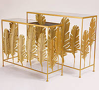 Набір консольних столів із дзеркальною стільницею Перо золотий (2шт) Гранд Презент 60615