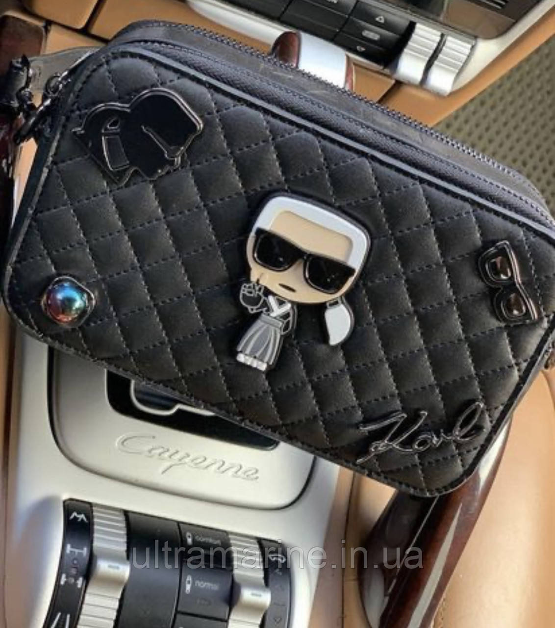 Модна жіноча чорна сумка Karl Lagerfeld Карл Лагерфельд