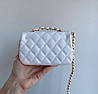 Модна жіноча маленька біла сумка Chanel Шанель, фото 8