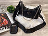 Жіночий брендовий чорна сумка prada прада двійка 2в1, фото 4