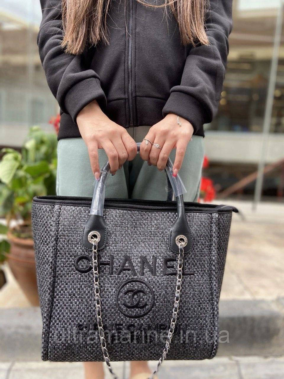 Модна жіноча сумка шопер Chanel Шанель з ручками
