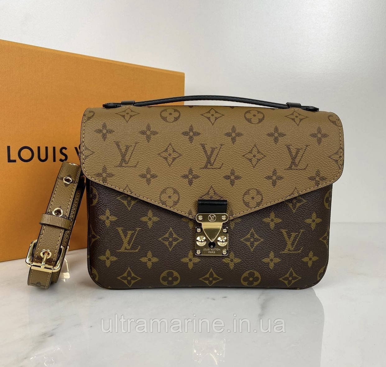 Модна жіноча коричнева сумка Louis Vuitton Metis Луї Вітон
