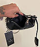 Модна жіноча нейлонова чорна сумка Prada Прада двійка 2 в 1, фото 5