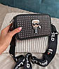 Модна жіноча маленька чорна сумка Karl Lagerfeld, Карл Лагерфельд, фото 6