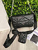 Модна жіноча чорна сумка Prada Прада 2 в 1, фото 2