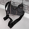 Модна жіноча нейлонова чорна сумка Prada 2 в 1 Прада, фото 3