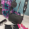 Модна жіноча чорна сумка Karl Lagerfeld Карл Лагерфельд 3 в 1, фото 6