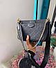 Модна жіноча чорна сумка Louis Vuitton 3 в 1 Луї Вітон, фото 7