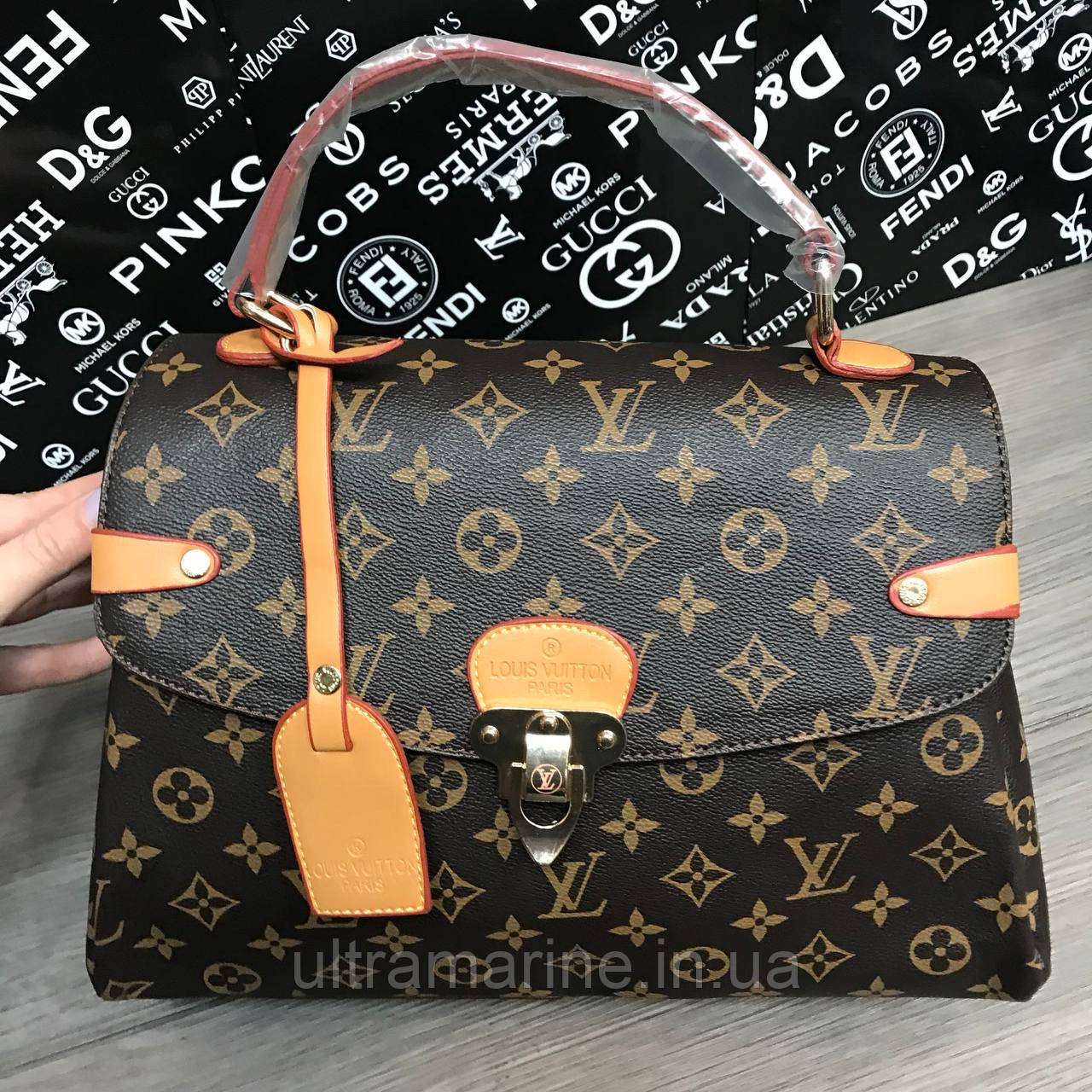 Модна жіноча коричнева сумка Louis Vuitton Луї Вітон