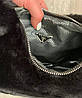 Модна жіноча хутрова чорна сумка Prada Прада, фото 4