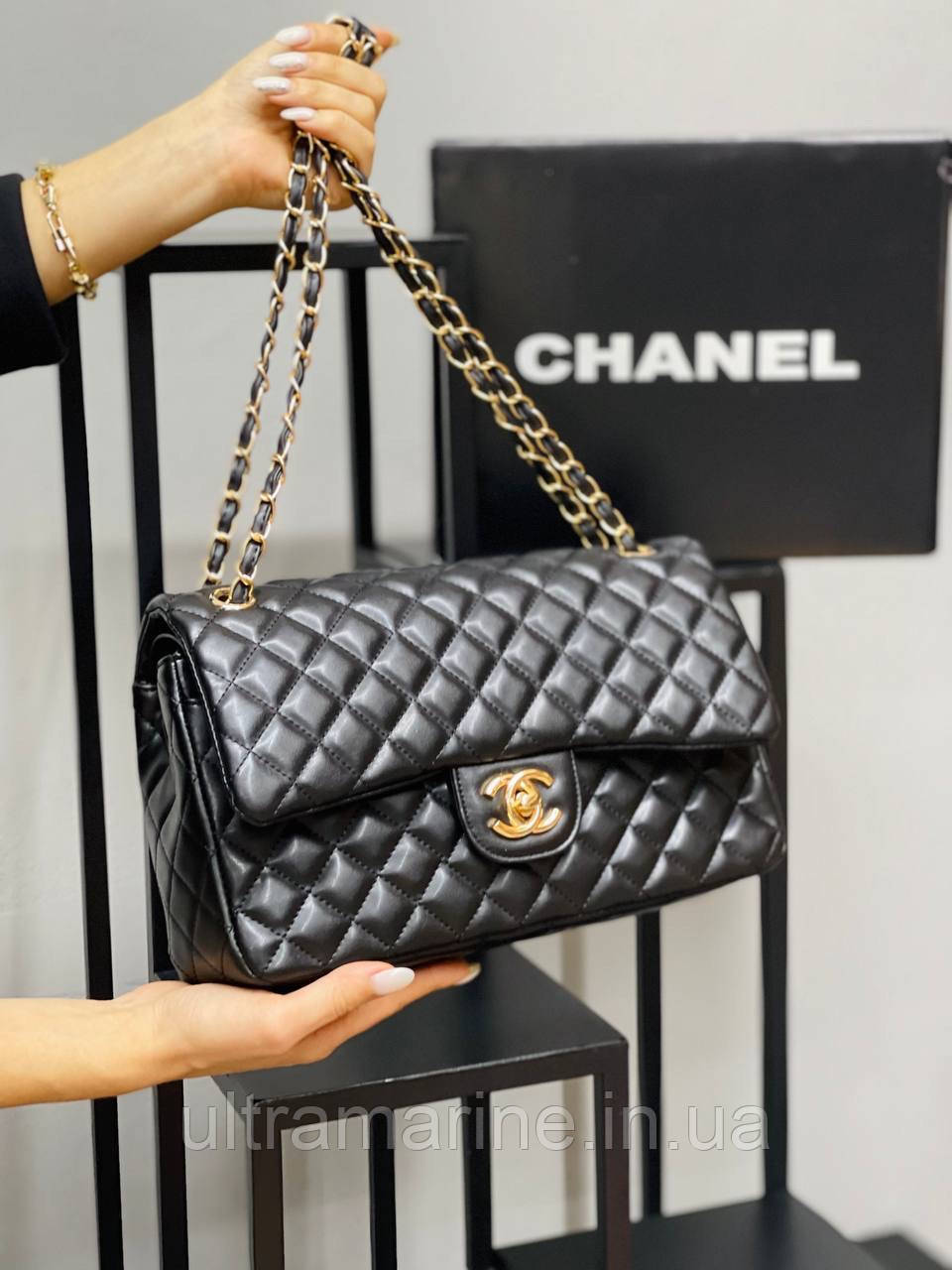 Модна жіноча чорна сумка Chanel Шанель